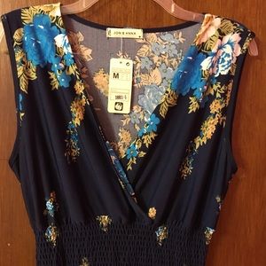 Beautiful navy floral dress. New.
